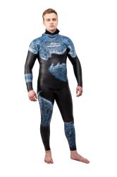 Гидрокостюм Фридайвинг Heiwa 5мм голый/открытая пора окраска камо синий серый
